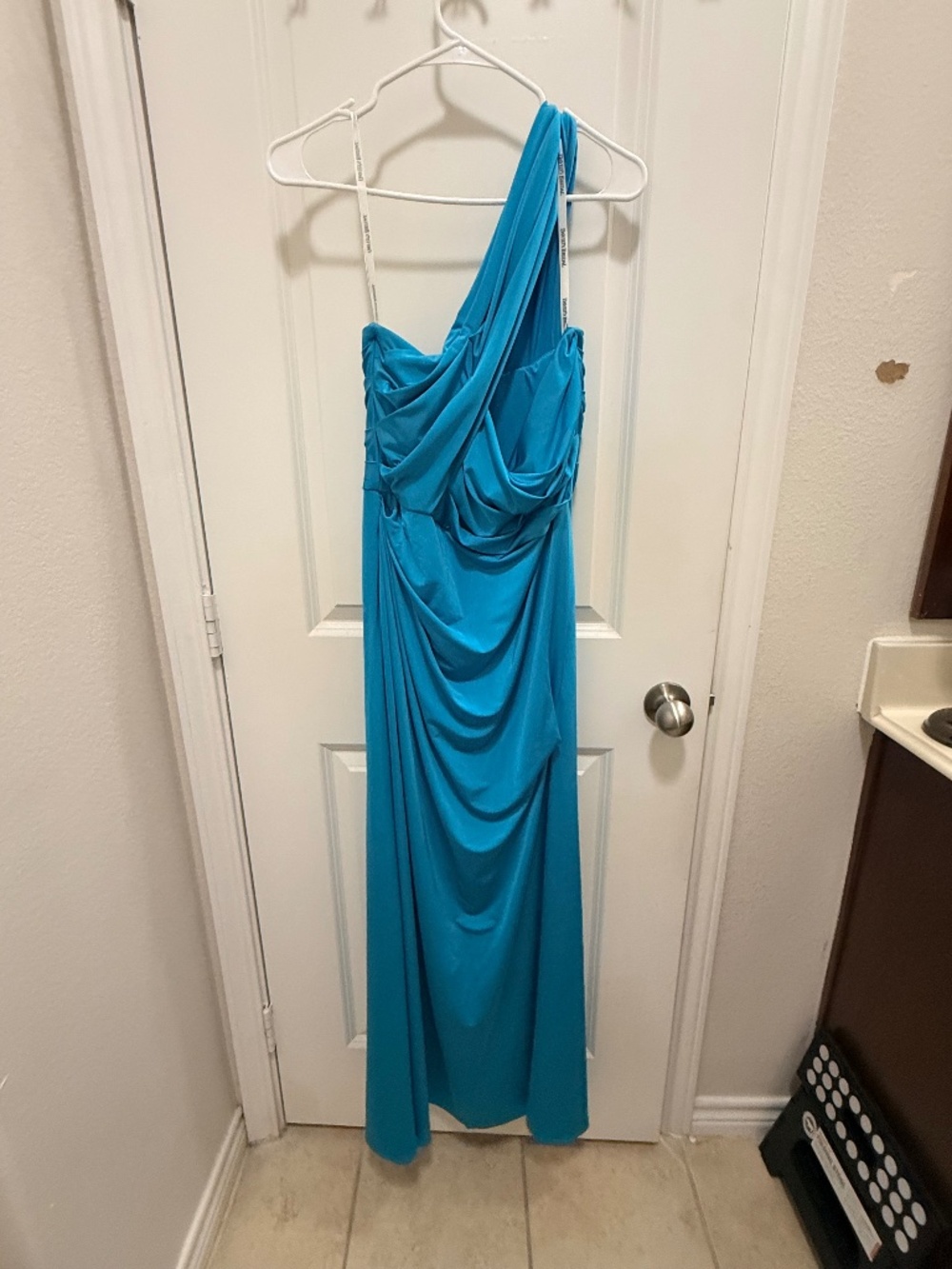 Women’s One Shoulder Evening Gown (teal) sz 8